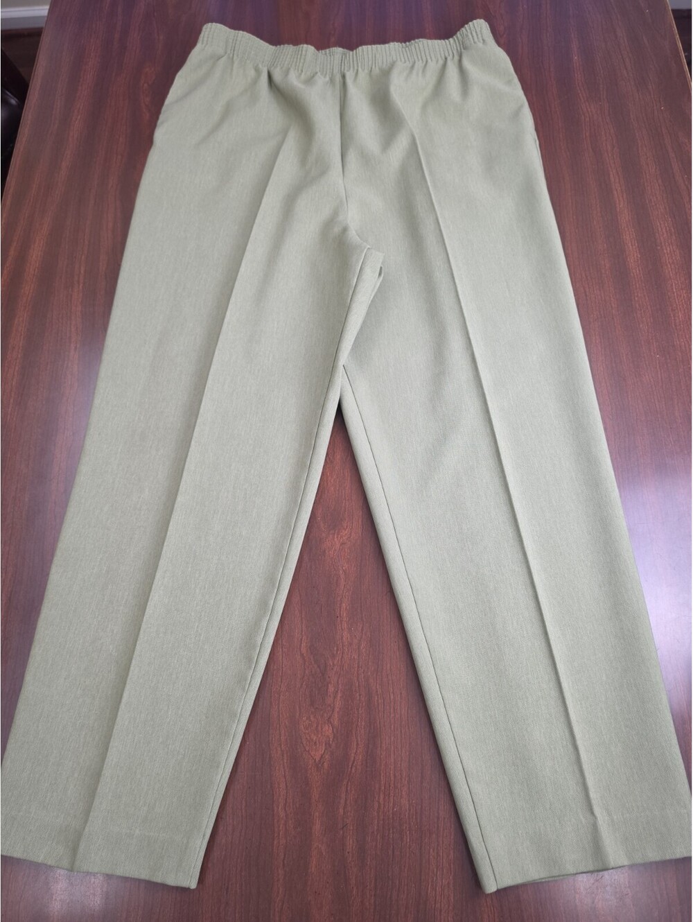 Allison Daley Sage Green Pull On Elastic Waist Casual Pants Trousers Size 14
